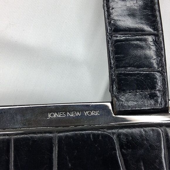 JONES NEW YORK CROC EMBOSSED LEATHER SHOULDER BAG FTL-05-149 - Picture 3 of 6